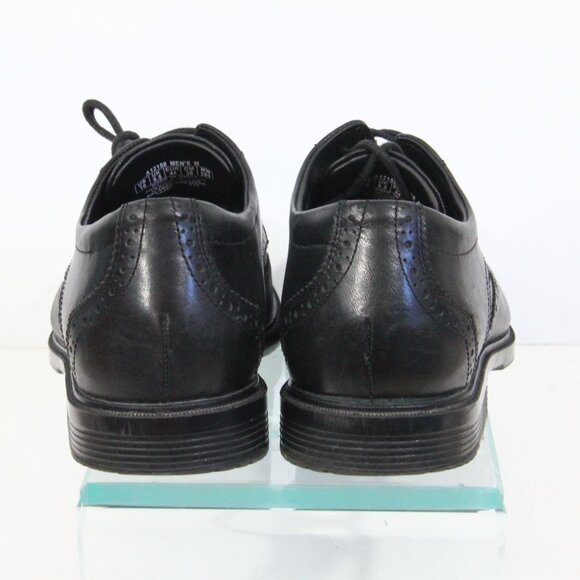 Rockport Mens Black Leather Wingtip Oxford sz 10 Professional Shoes Dress